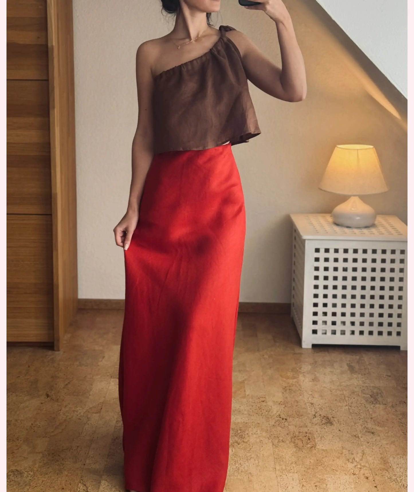 One Shoulder Crop Top and Maxi Skirt Beginner Sewing Pattern