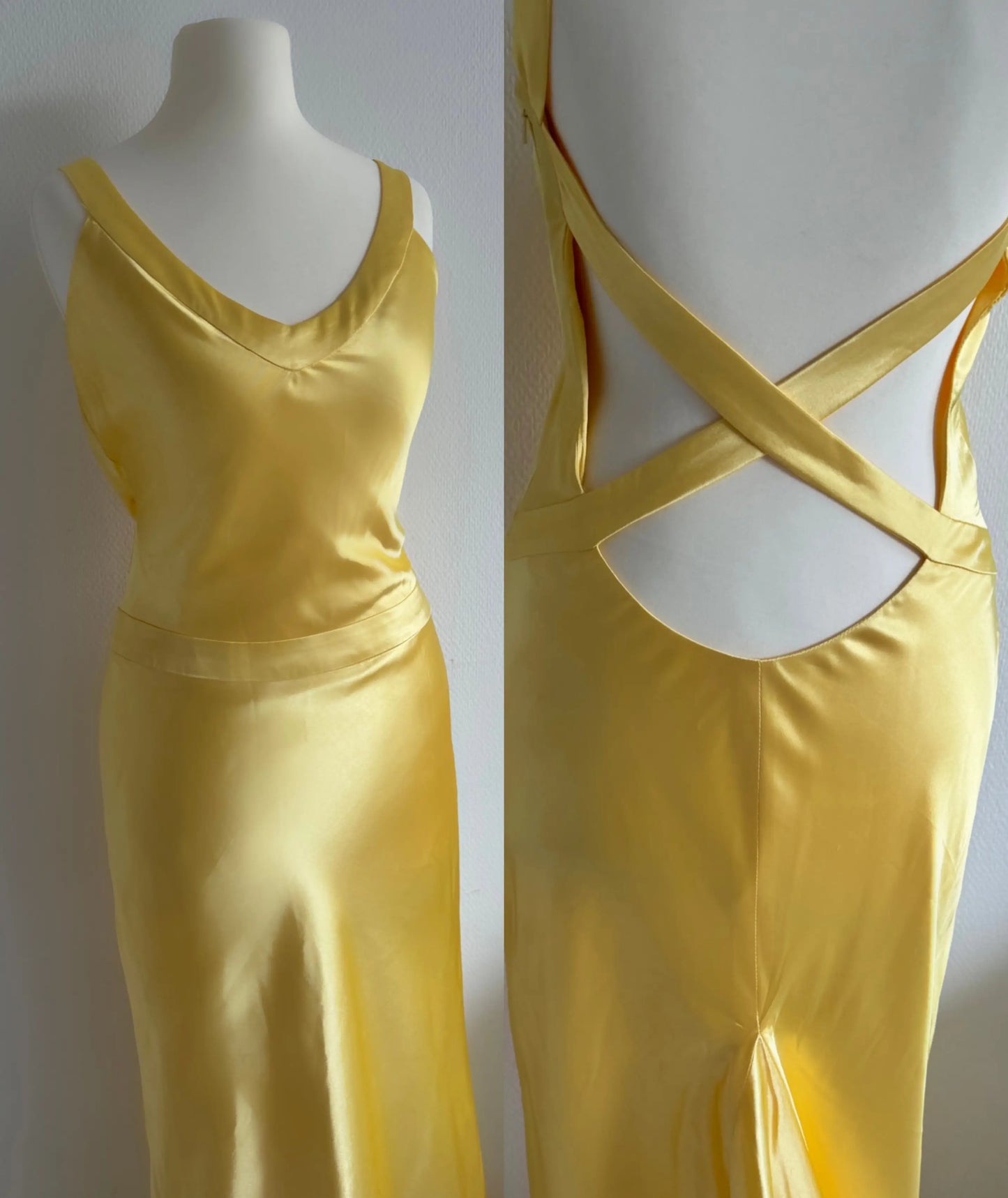 Yellow Rom Com Dress Pattern Satin Evening Gown How to Lose a Guy in 10 Days Dress