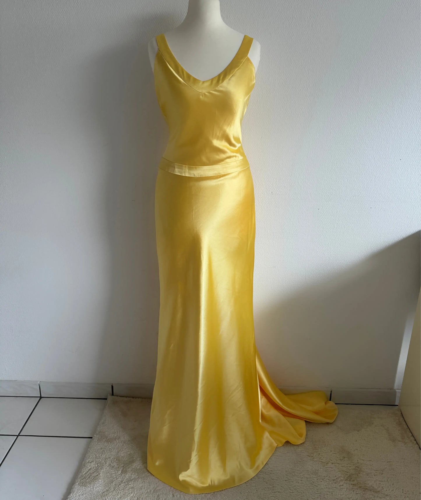 Yellow Rom Com Dress Pattern Satin Evening Gown How to Lose a Guy in 10 Days Dress