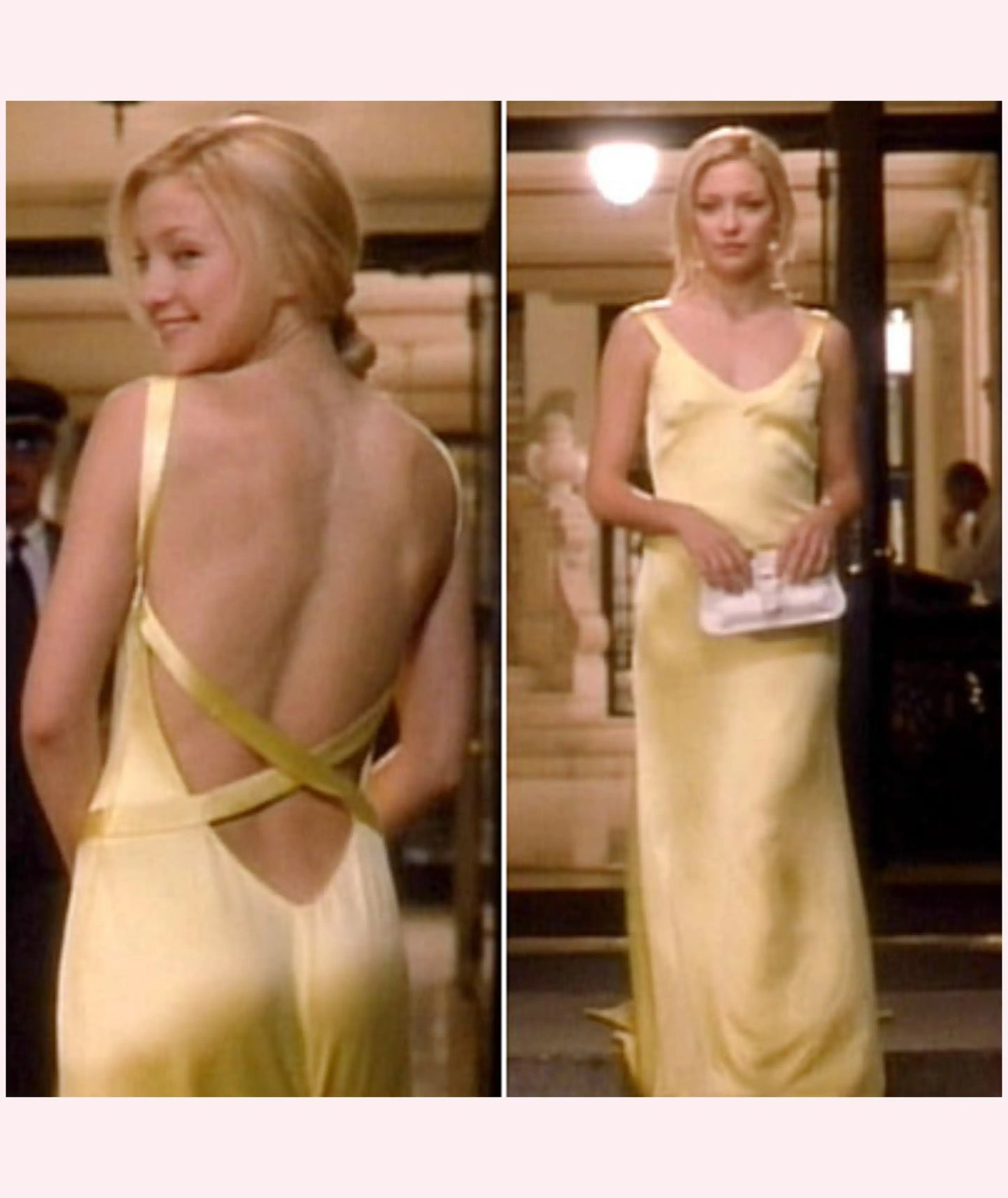 Yellow Rom Com Dress Pattern Satin Evening Gown How to Lose a Guy in 10 Days Dress