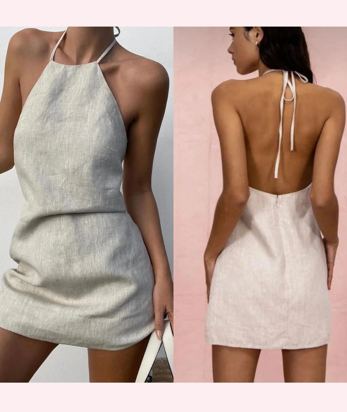 Halter Backless Mini Dress Easy Sewing Pattern