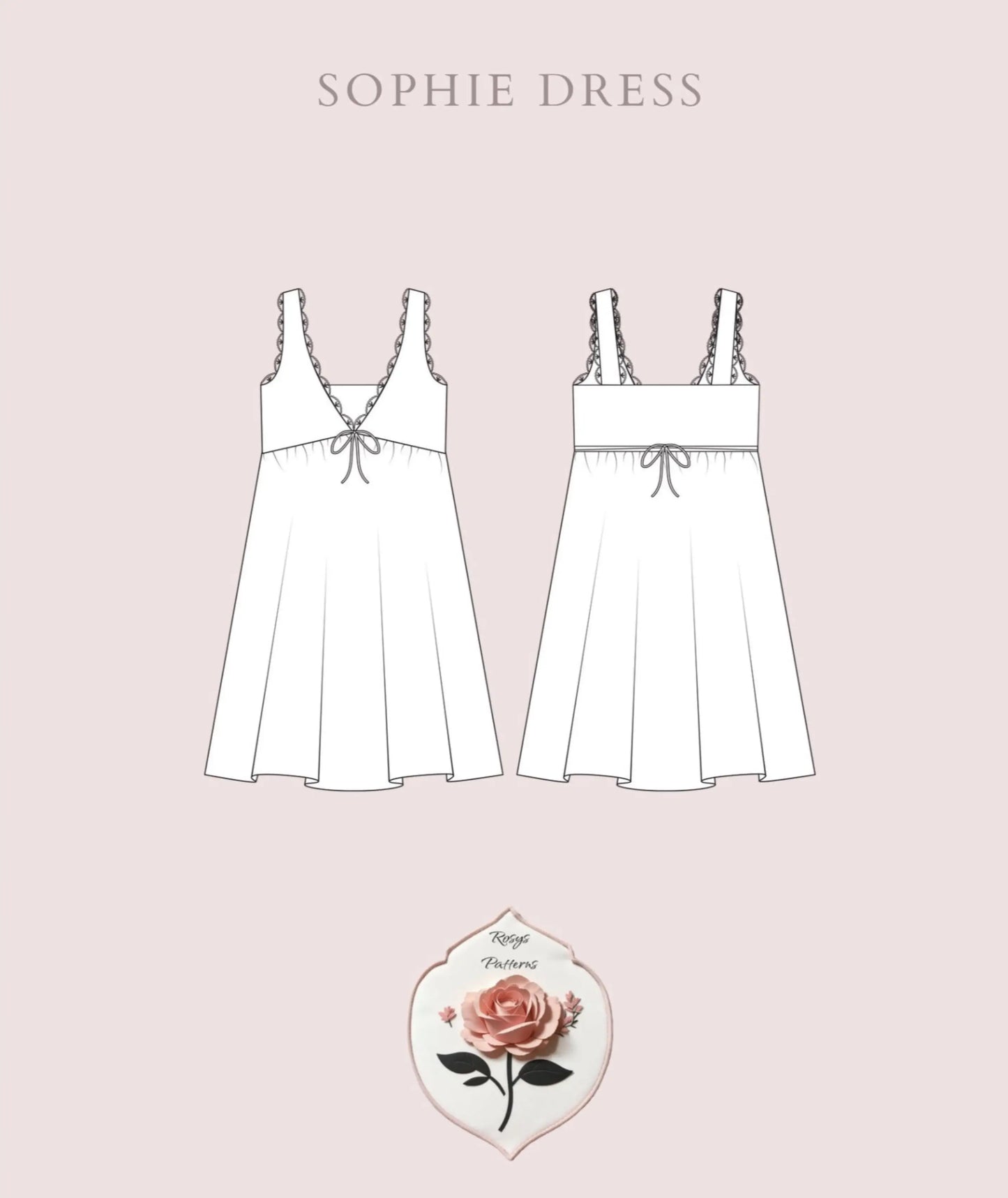 Babydoll Dress Sewing Pattern A Line  Frill V Neck