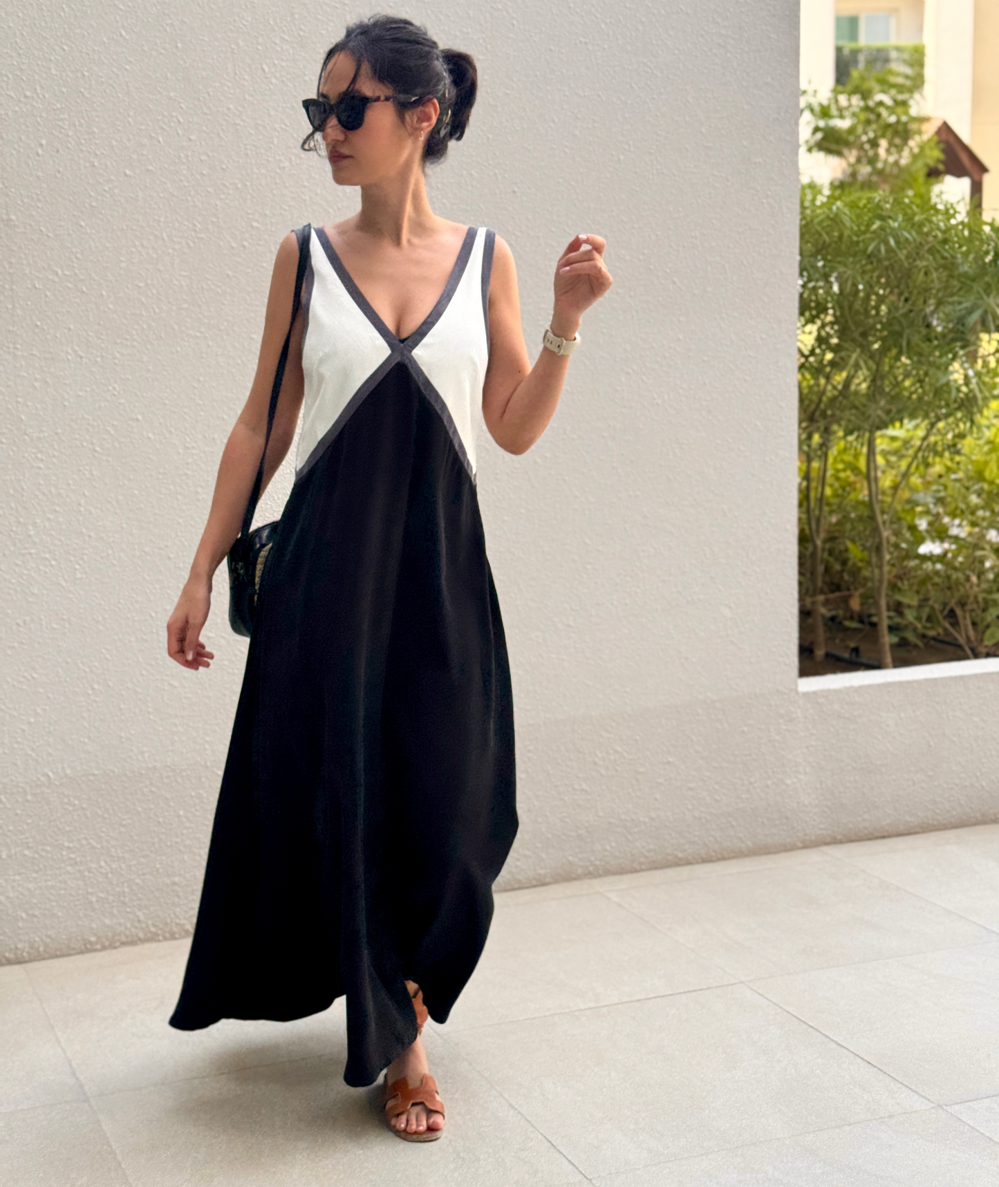 Maxi V-Neck Dress Sewing Pattern Instant Download