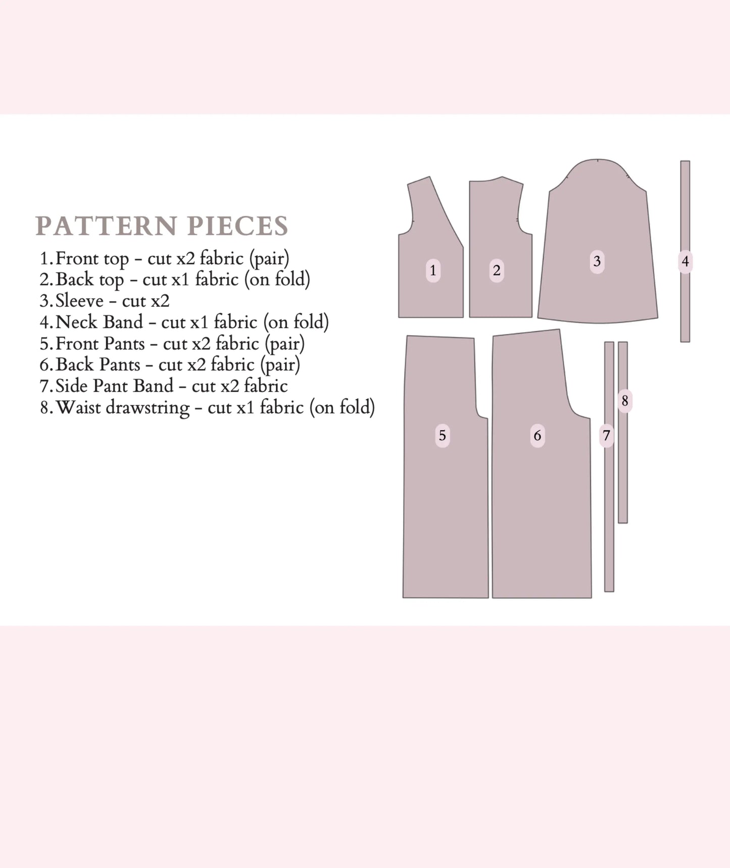 Tie Front Shirt + Wide Leg Pants PDF Sewing Pattern Loungewear