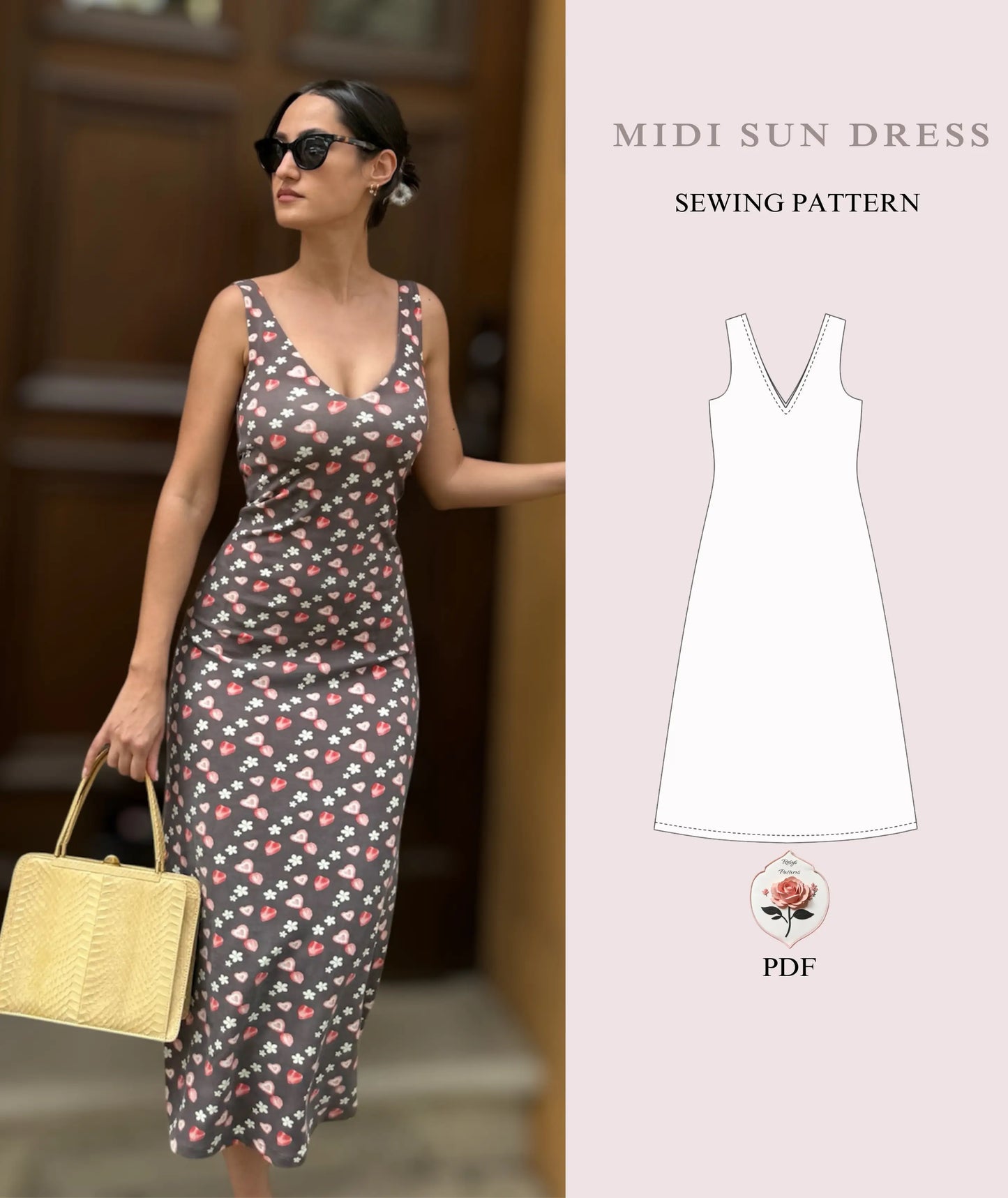 Midi Sun Dress Beginner Sewing Pattern