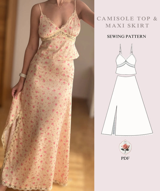 Camisole Top and Maxi Slit Skirt Sewing Pattern