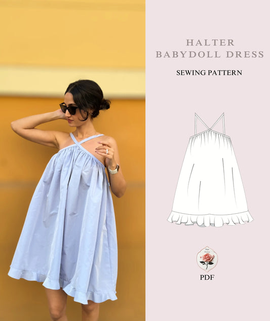 Babydoll Halter Dress Sewing Pattern