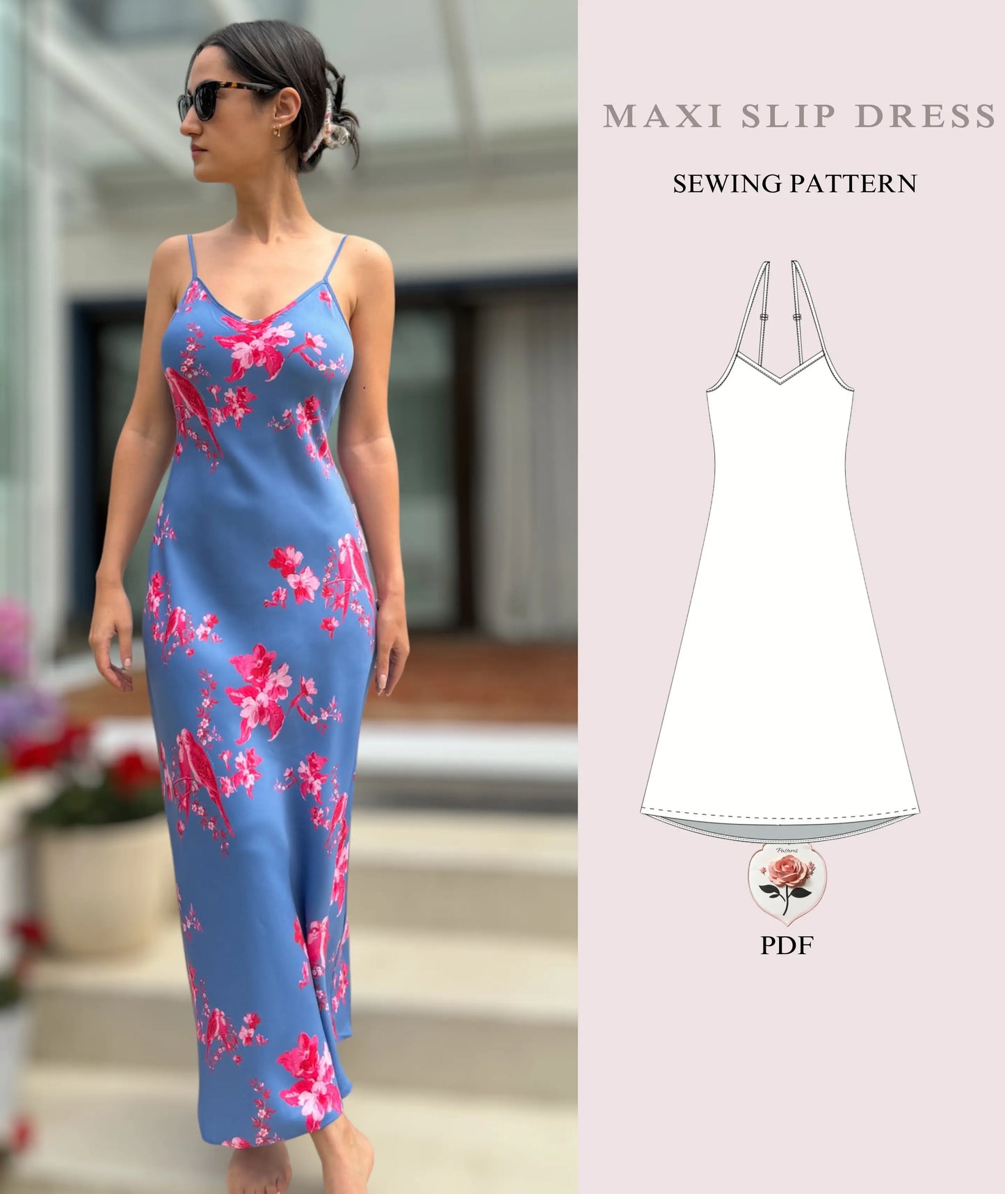 Maxi Slip Dress Beginner Sewing Pattern