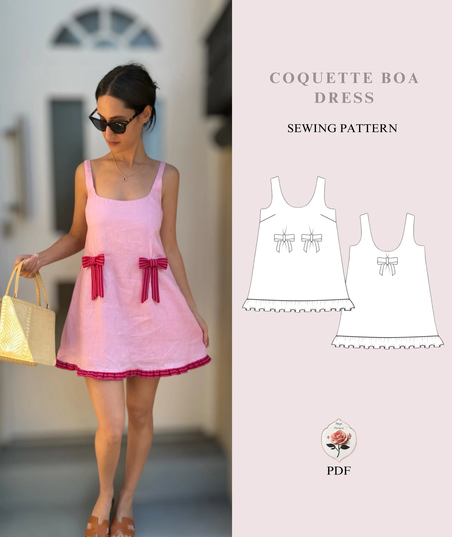 Coquette Bow Babydoll Dress Sewing Pattern