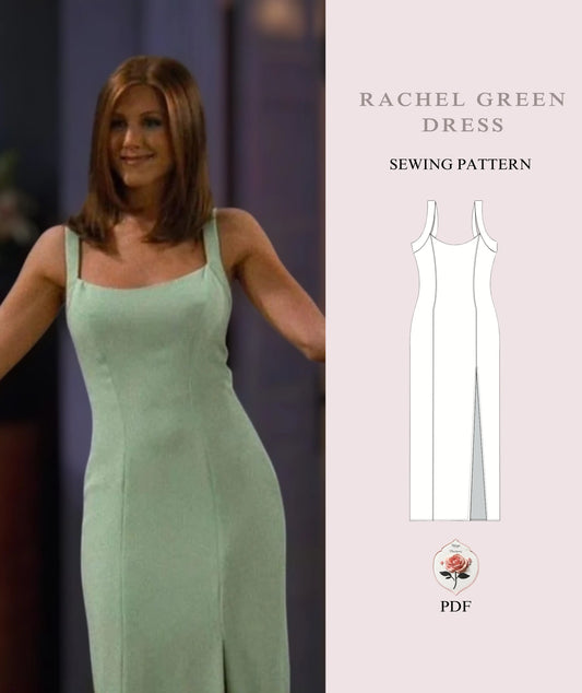 Rachel Mint Green Maxi Dress Sewing Pattern Vintage 90s Cocktail Dress