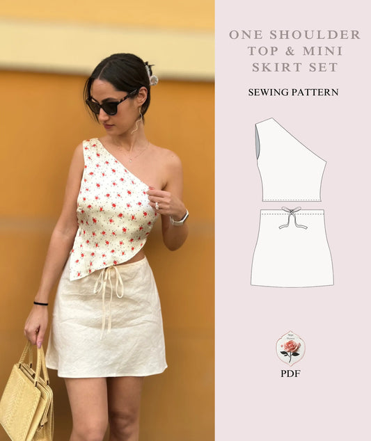 One Shoulder Top and Skirt Beginner Sewing Pattern