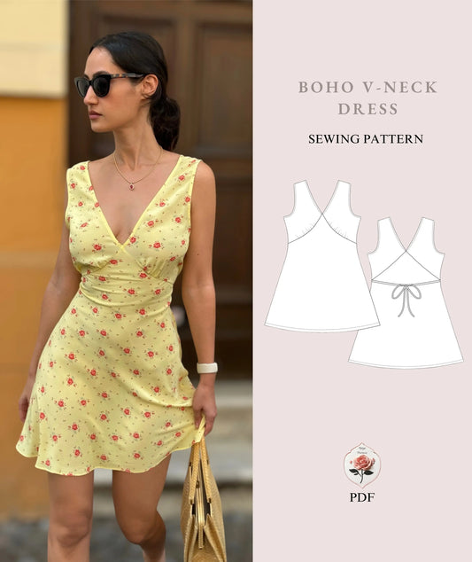 Boho Sun Mini Dress Sewing Pattern XXS - 5XL