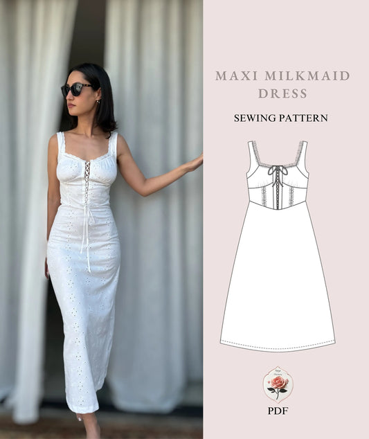 Milkmaid Cottagecore Dress Sewing Pattern Corset Front