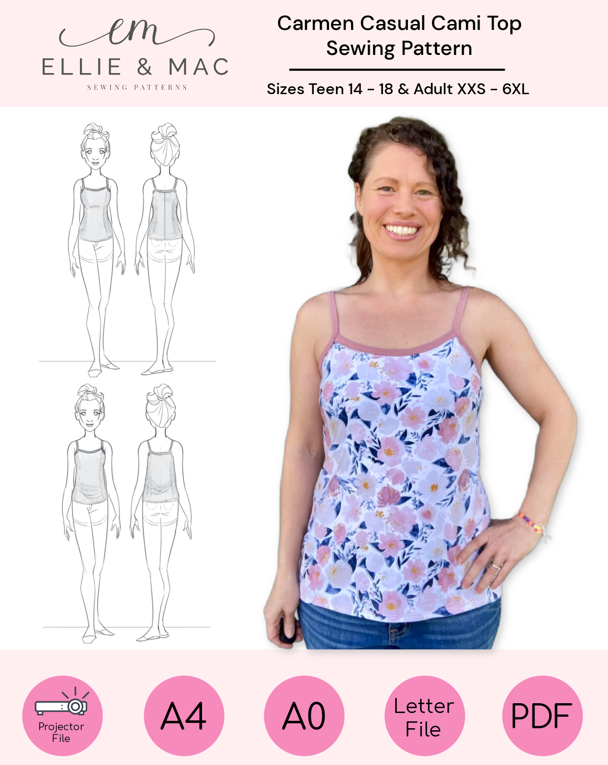 Carmen Casual Cami Top Pattern