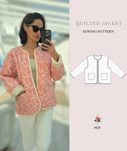 Quilted Jacket Sewing Pattern PDF Beginner Sizes 2XS-5XL