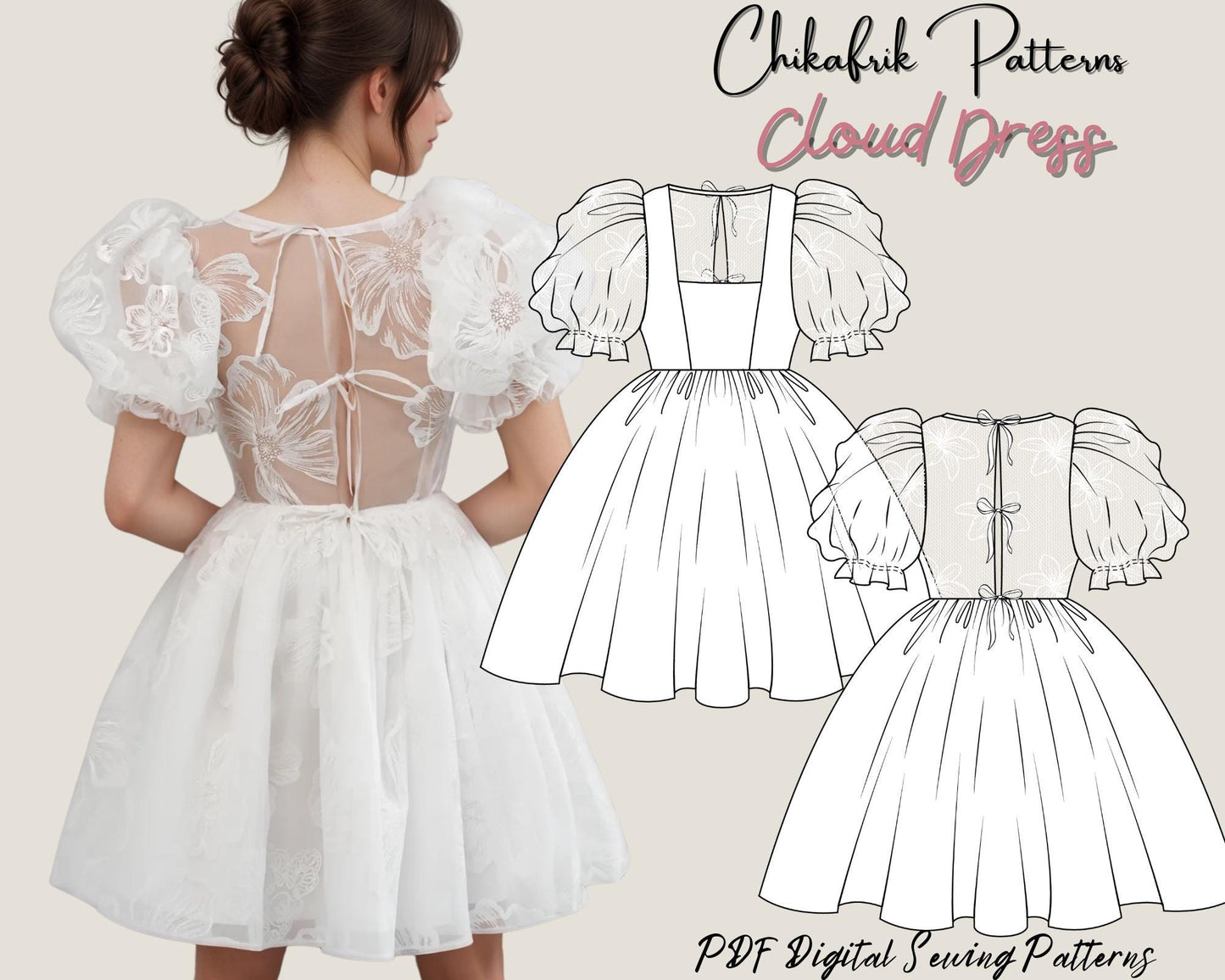 Cloud Dress Pattern|Women Dress sewing pattern