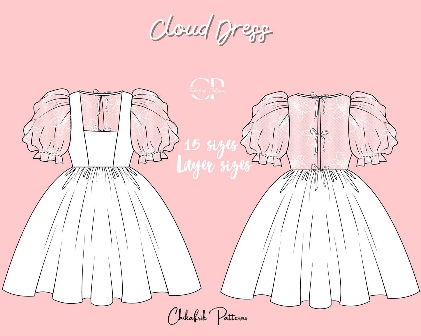 Cloud Dress Pattern|Women Dress sewing pattern