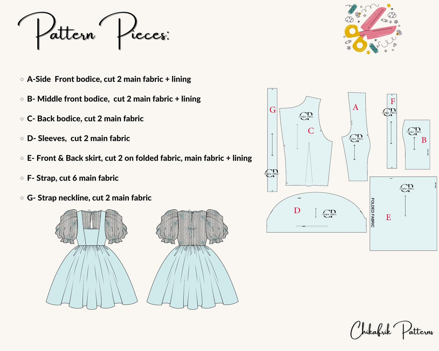 Cloud Dress Pattern|Women Dress sewing pattern