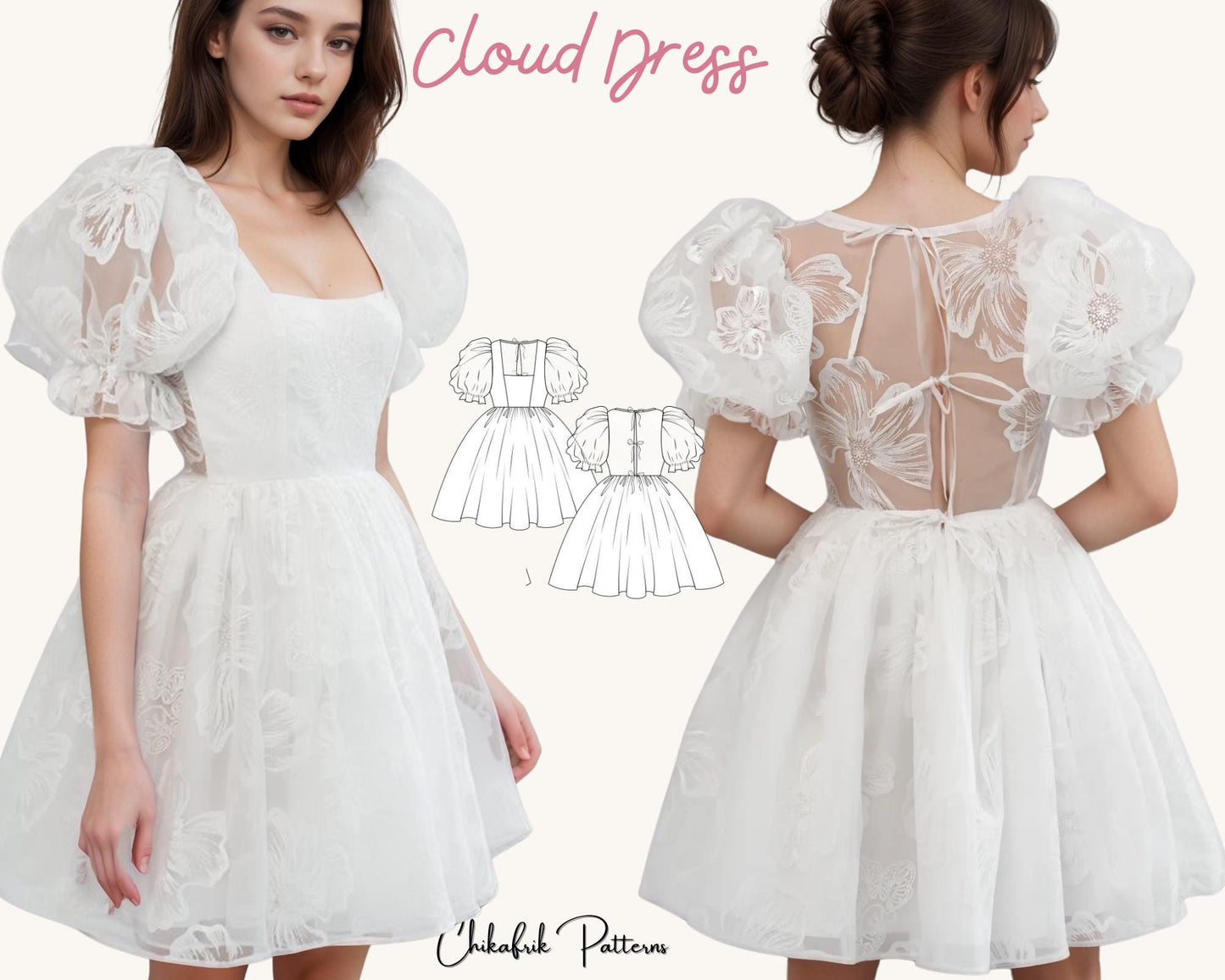 Cloud Dress Pattern|Women Dress sewing pattern