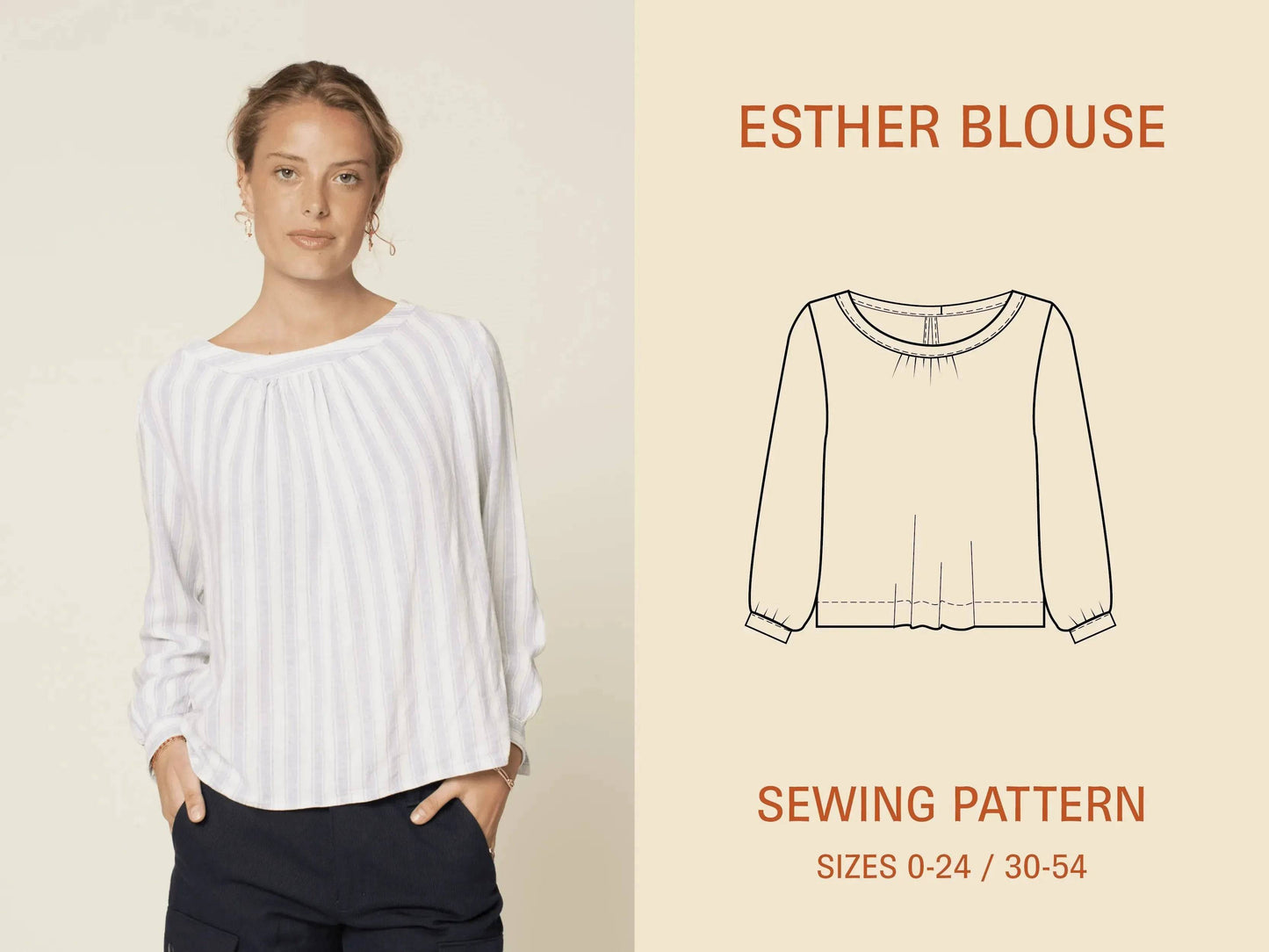 Esther Blouse -Printed Pattern