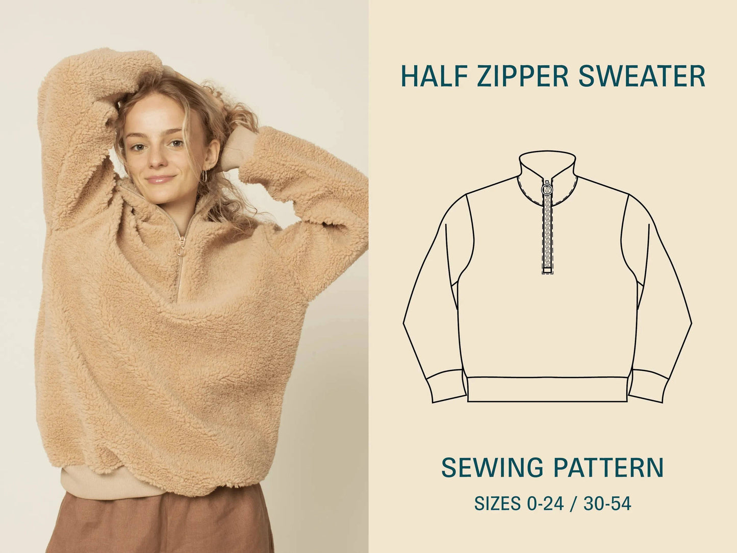 Half zipper sweater Pattern