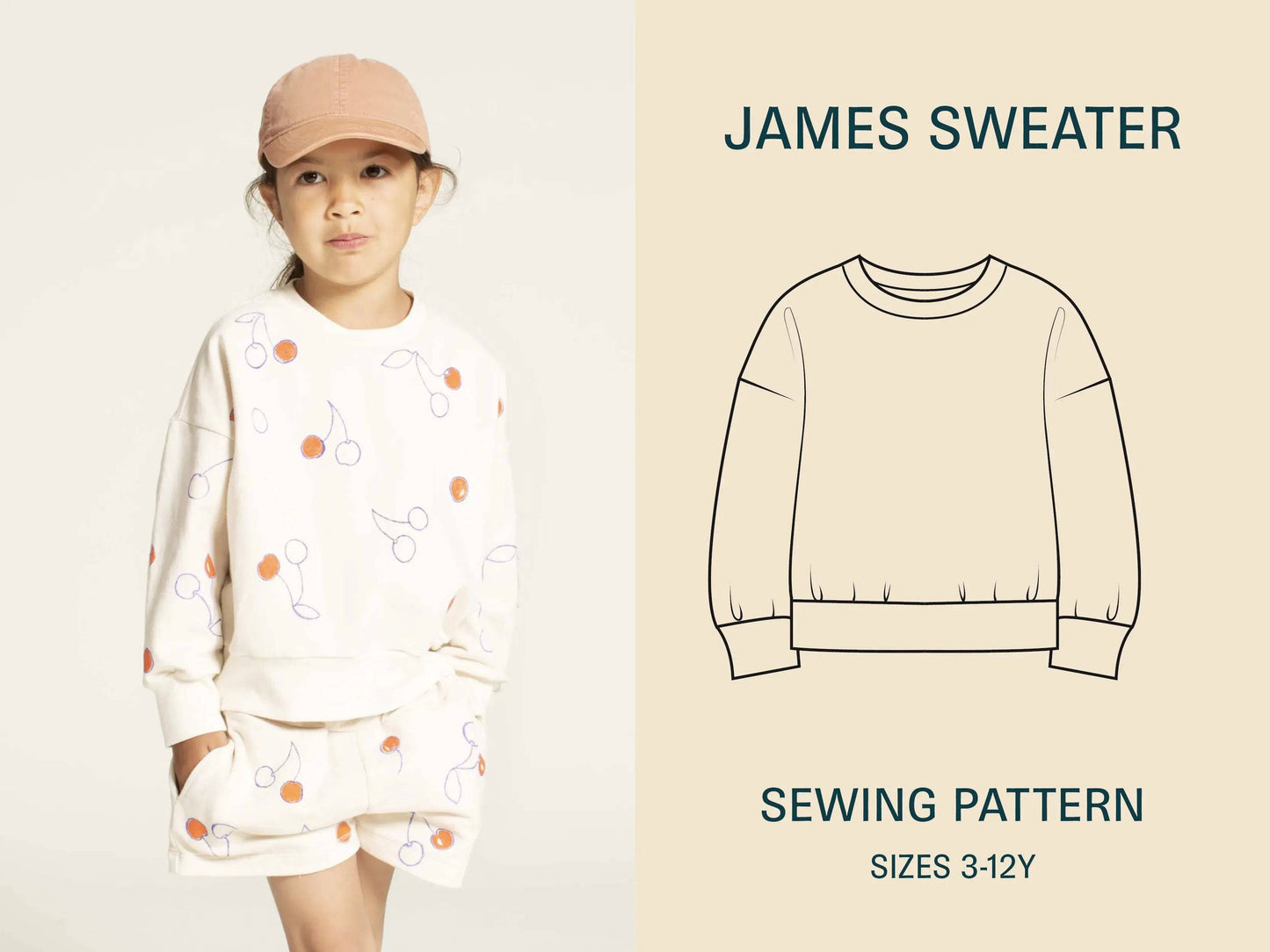 James Sweater Sewing Pattern - Kids Sizes 3-12Y