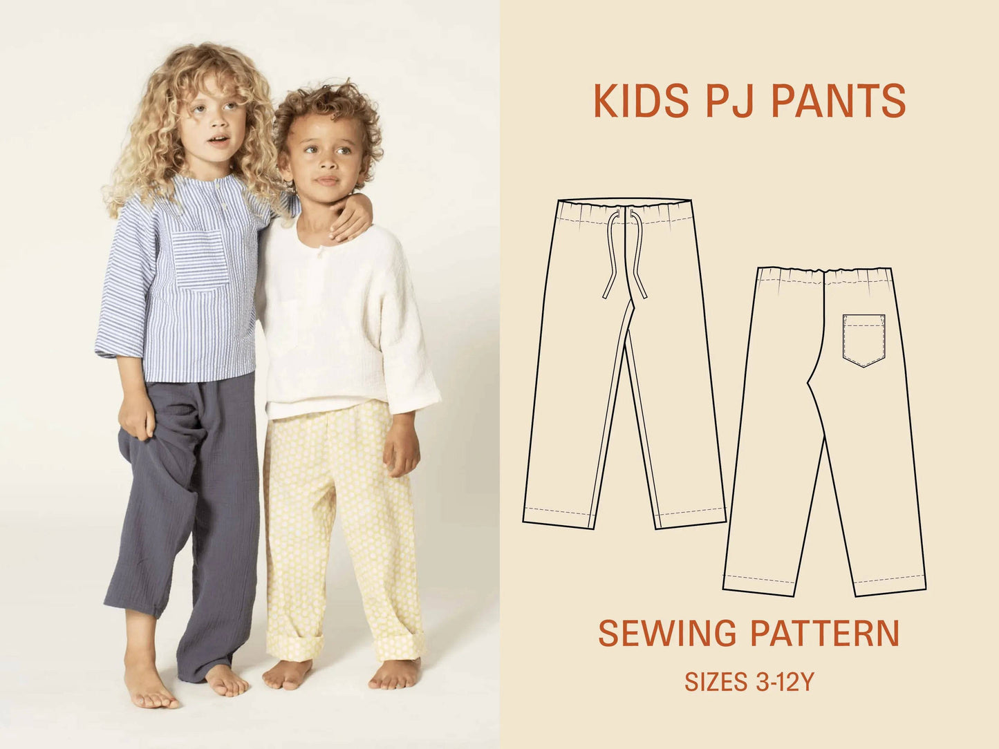 Kids Pjama Pants sewing pattern