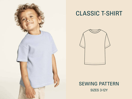 T-shirt Sewing Pattern- Kids sizes 3-12Y