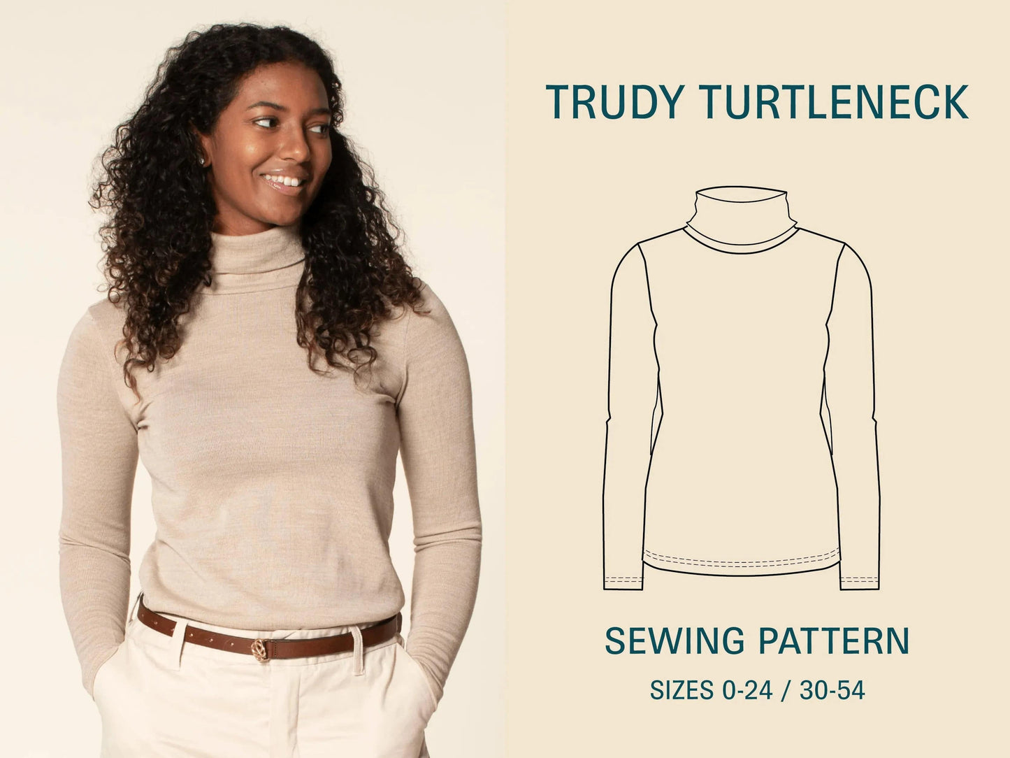 Trudy Turtleneck Tshirt Sewing Pattern