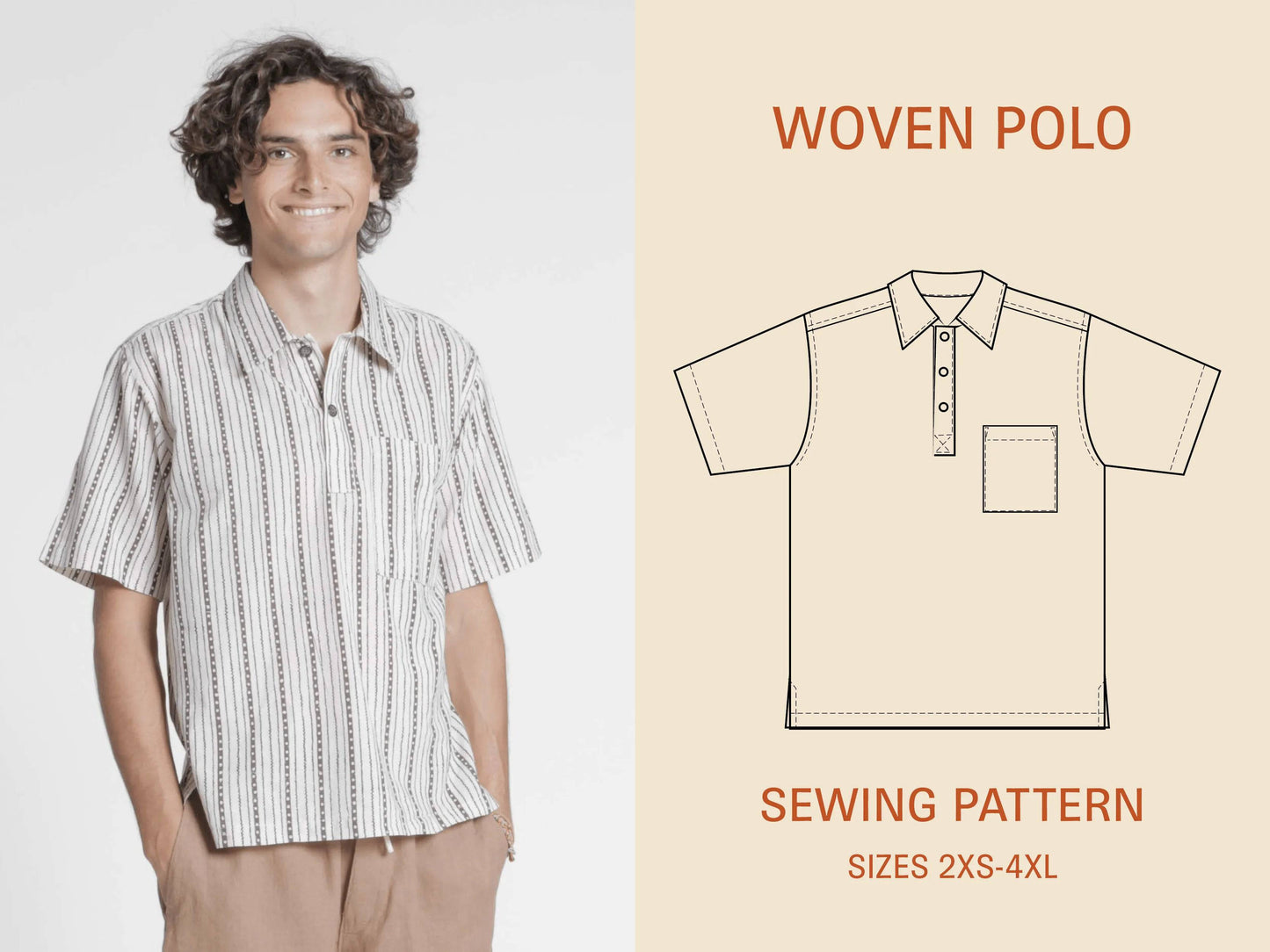 Woven Polo Shirt sewing pattern